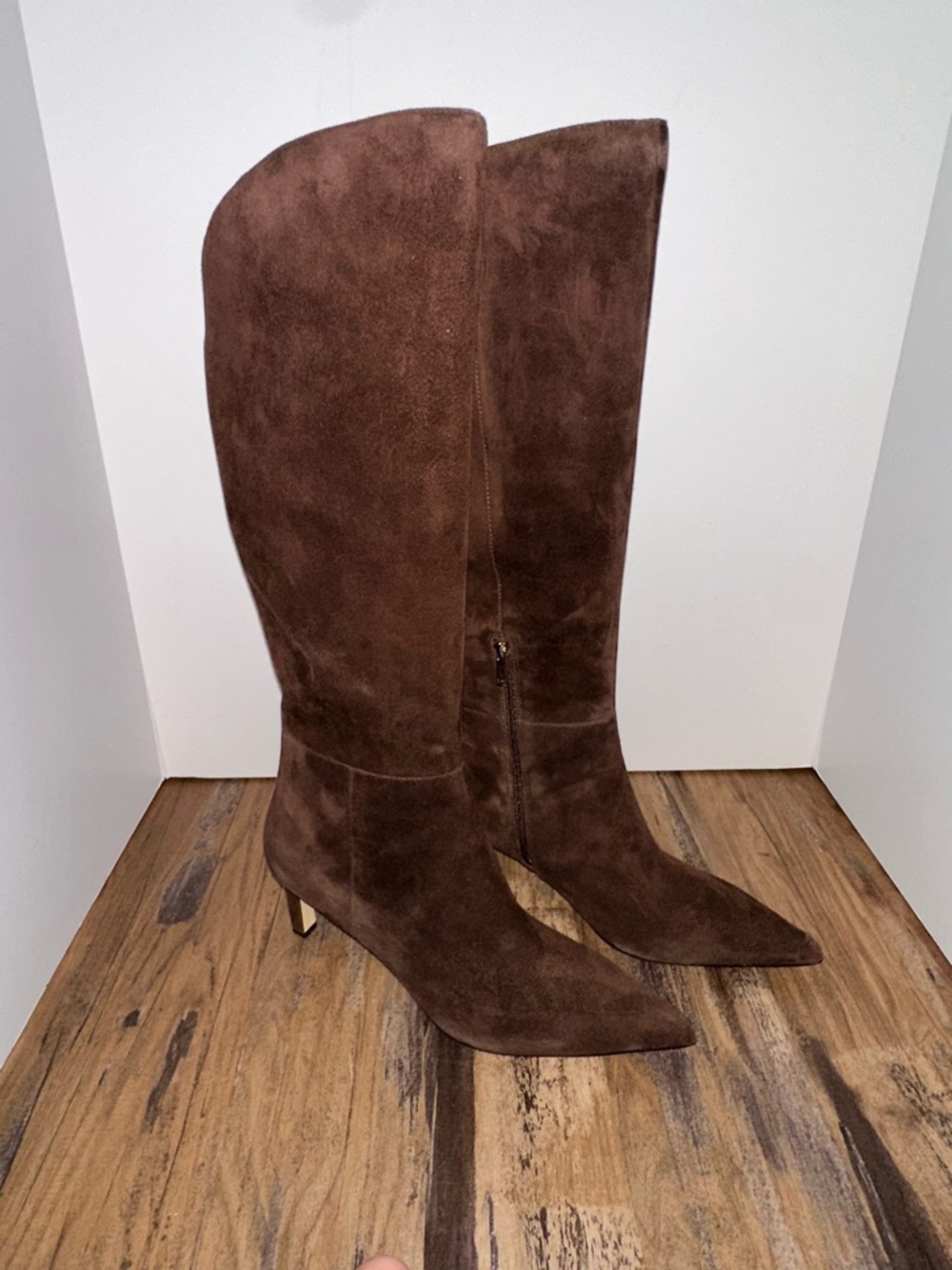 Marc Fisher Women's Esmee Tall Pointy Toe Dress Boots dark brown suede 9.5 M - Picture 3 of 6